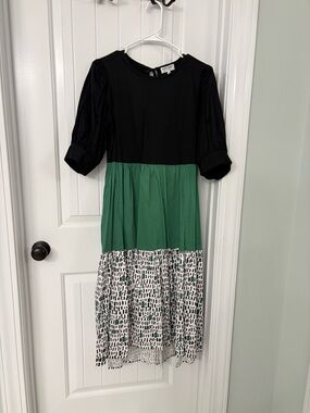 Crosby Black and Green Dress